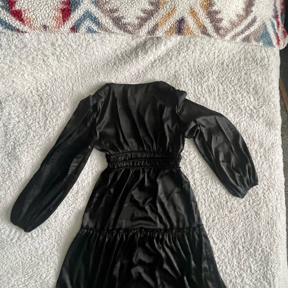 Petal & Pup Black Rowen Long Sleeve Maxi Dress Small Polyester Romantic - Picture 10 of 12